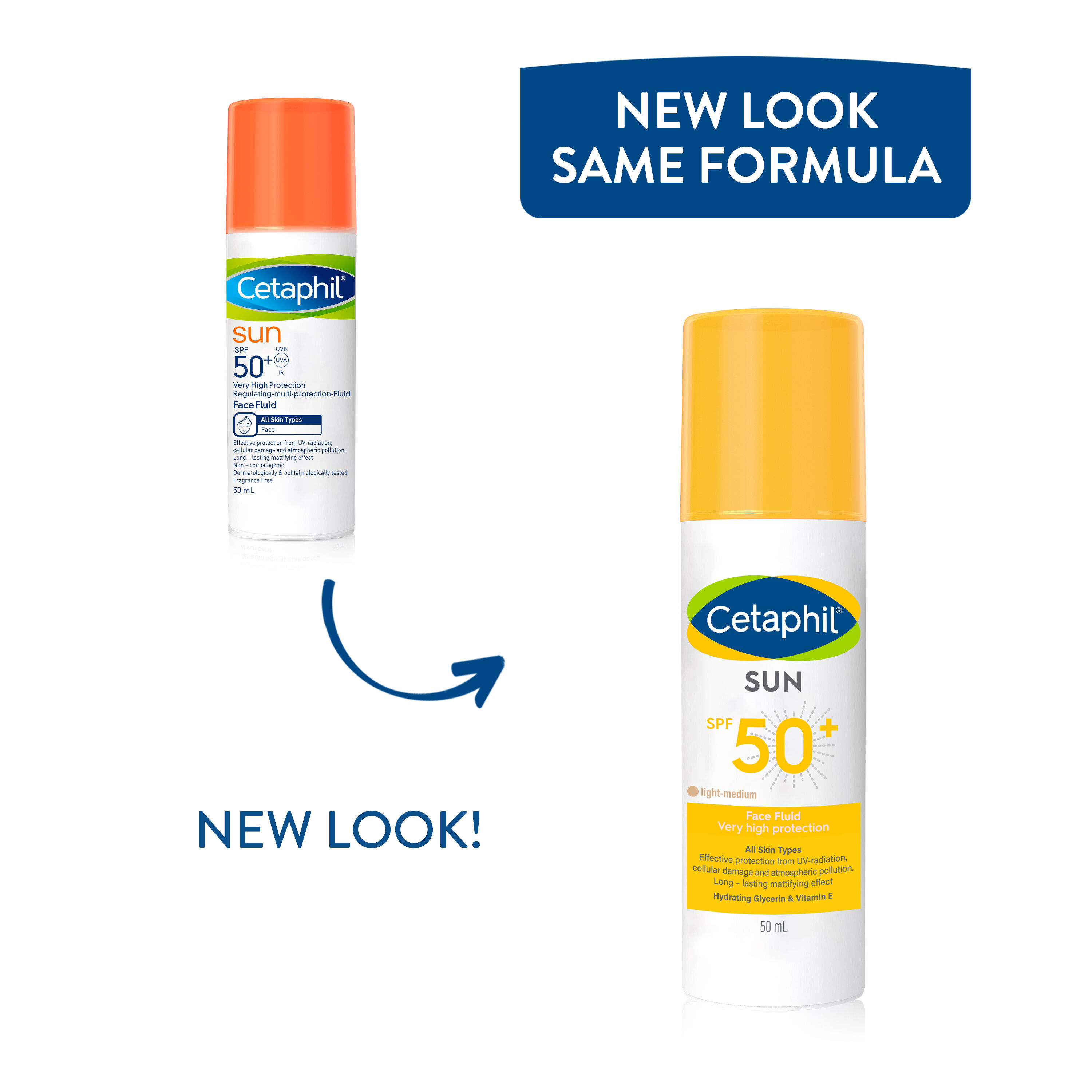 New & improved sun face fluid SPF 50+ sunscreen