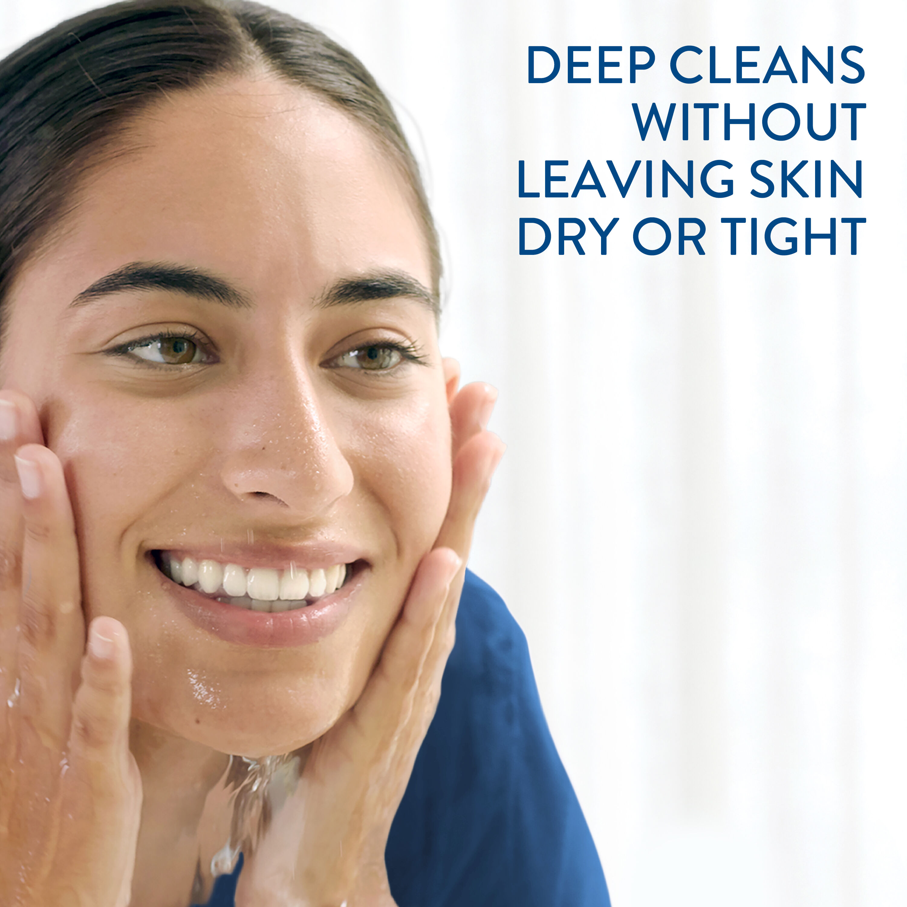 Applying Cetaphil cleanser for oily skin