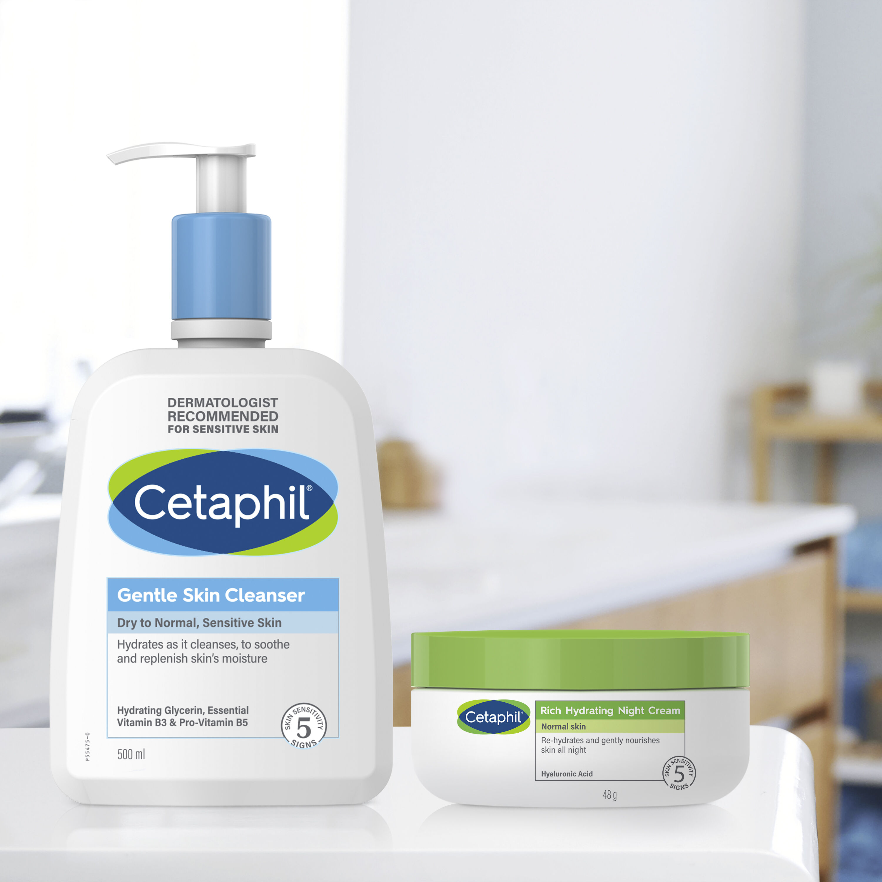 Gentle skin cleanser & hydrating night cream